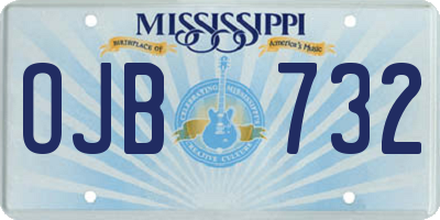MS license plate OJB732