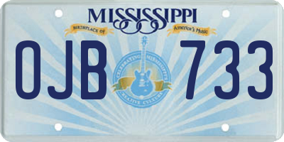 MS license plate OJB733