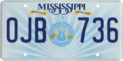 MS license plate OJB736