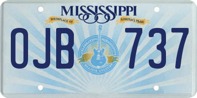 MS license plate OJB737