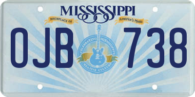 MS license plate OJB738