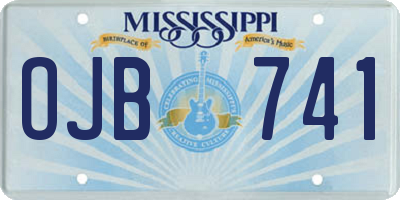 MS license plate OJB741