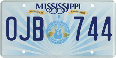 MS license plate OJB744