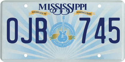 MS license plate OJB745
