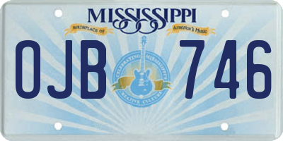 MS license plate OJB746
