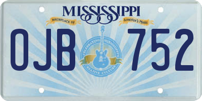 MS license plate OJB752
