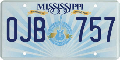 MS license plate OJB757
