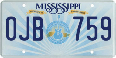 MS license plate OJB759