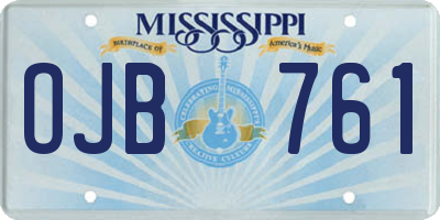MS license plate OJB761