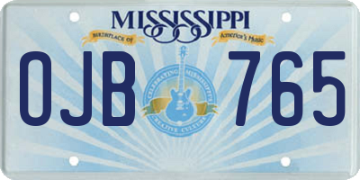 MS license plate OJB765