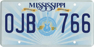 MS license plate OJB766