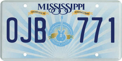 MS license plate OJB771