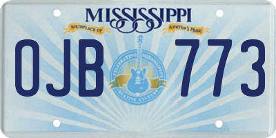 MS license plate OJB773