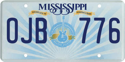 MS license plate OJB776