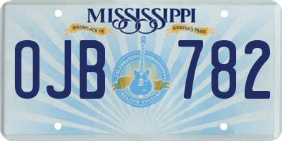 MS license plate OJB782