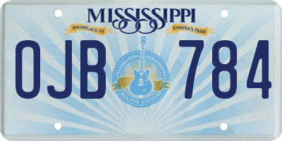 MS license plate OJB784