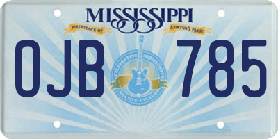 MS license plate OJB785