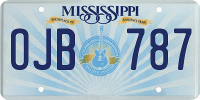MS license plate OJB787