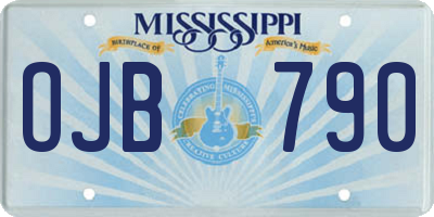 MS license plate OJB790