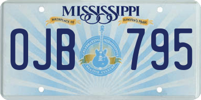 MS license plate OJB795