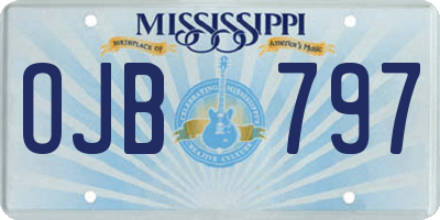 MS license plate OJB797