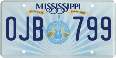 MS license plate OJB799