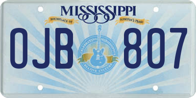 MS license plate OJB807