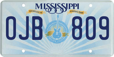 MS license plate OJB809