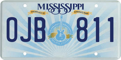 MS license plate OJB811
