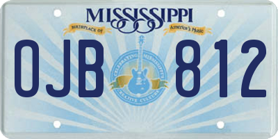 MS license plate OJB812
