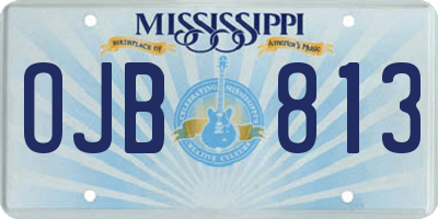 MS license plate OJB813