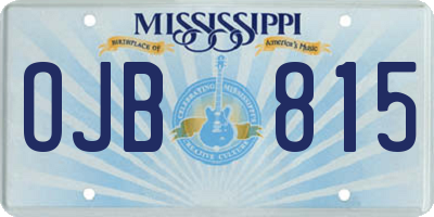 MS license plate OJB815