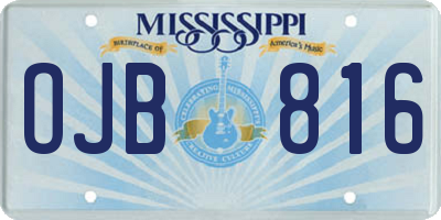 MS license plate OJB816