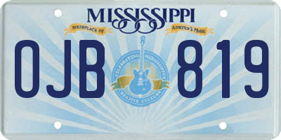 MS license plate OJB819