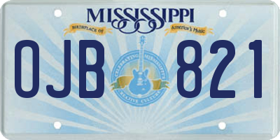 MS license plate OJB821