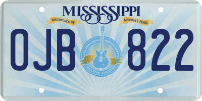 MS license plate OJB822