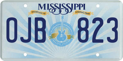 MS license plate OJB823