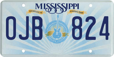 MS license plate OJB824