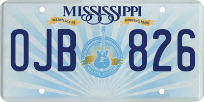 MS license plate OJB826