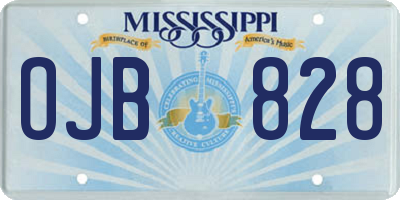 MS license plate OJB828