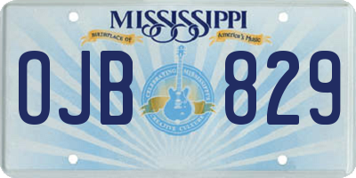 MS license plate OJB829