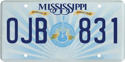 MS license plate OJB831