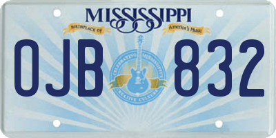 MS license plate OJB832