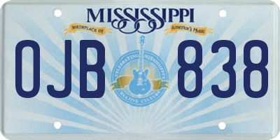 MS license plate OJB838
