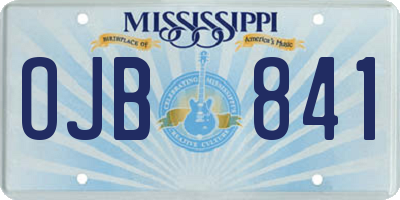 MS license plate OJB841