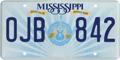 MS license plate OJB842
