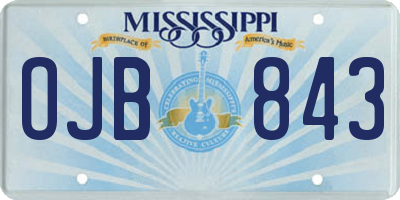 MS license plate OJB843