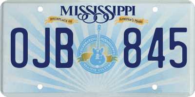 MS license plate OJB845