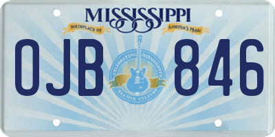 MS license plate OJB846