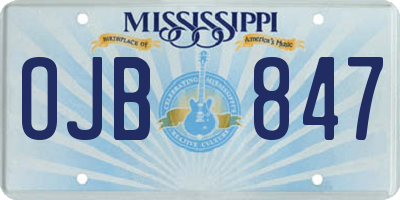 MS license plate OJB847